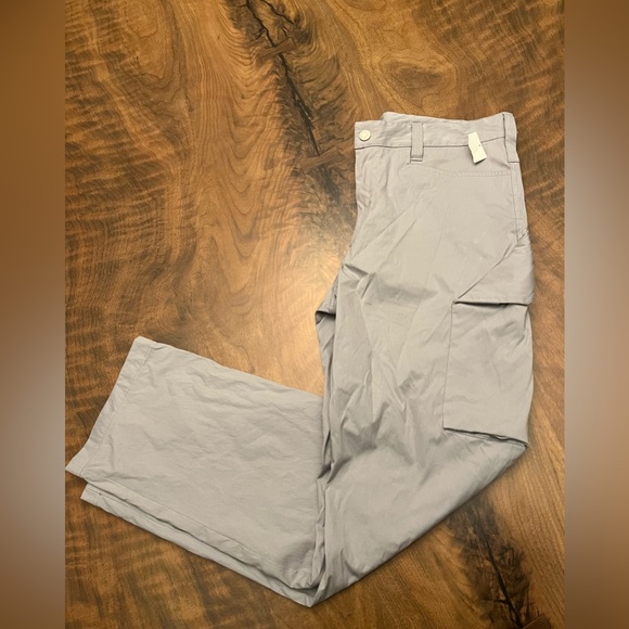 Affxwrks Men Grey Technical Cargo Pants Straight Leg Size L Made In Portugal